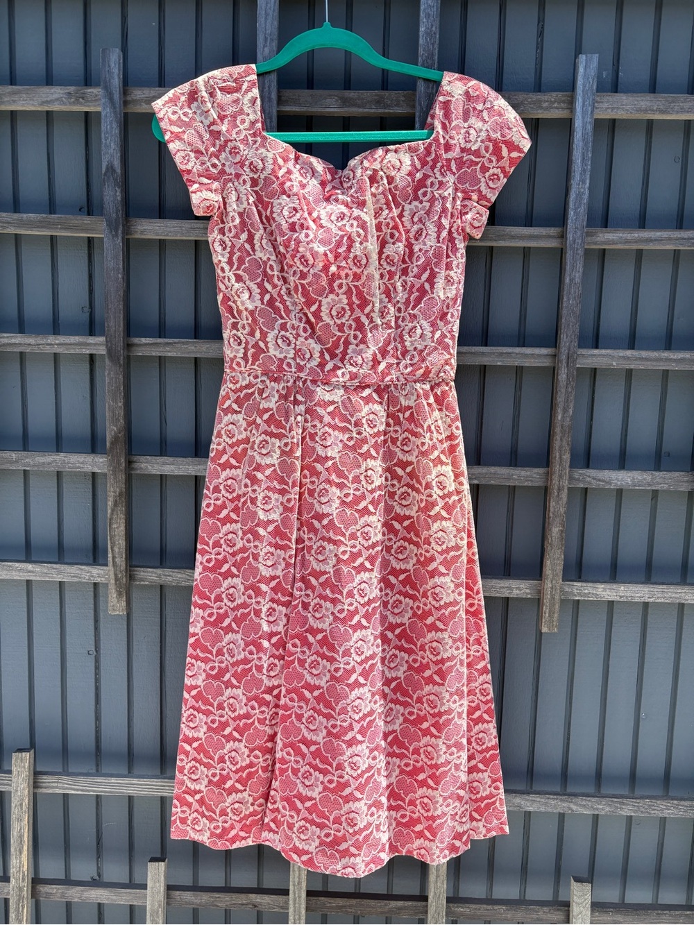 1950s Emma Domb Lace Pink Party Dress